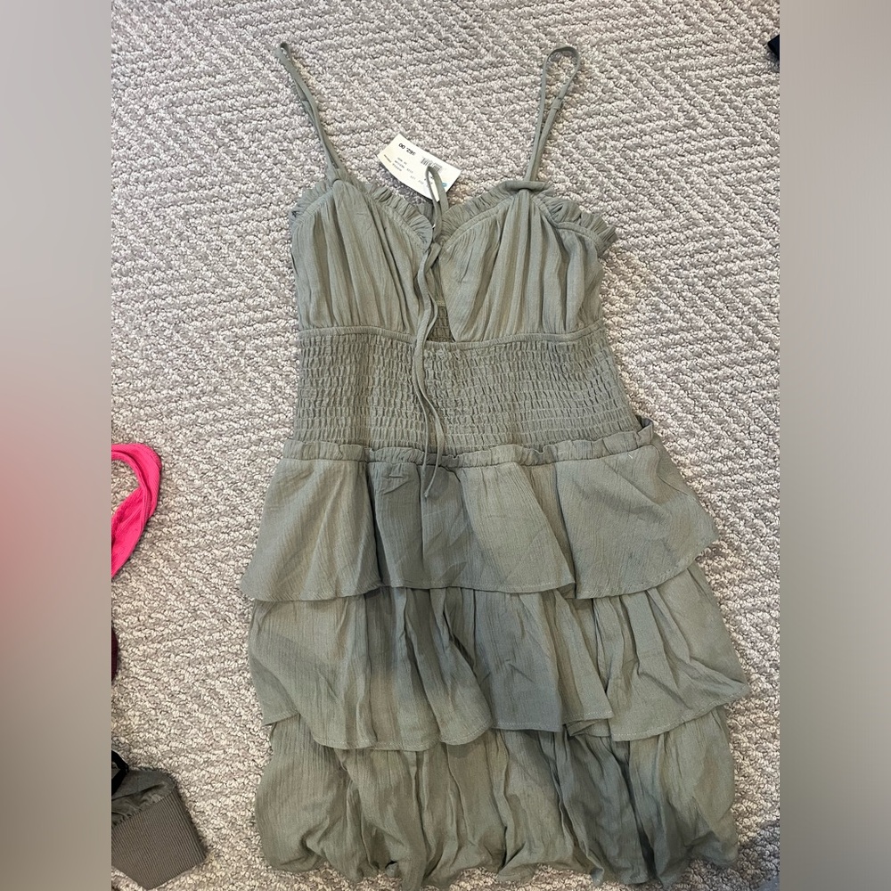 Brand new muted green sun dress
